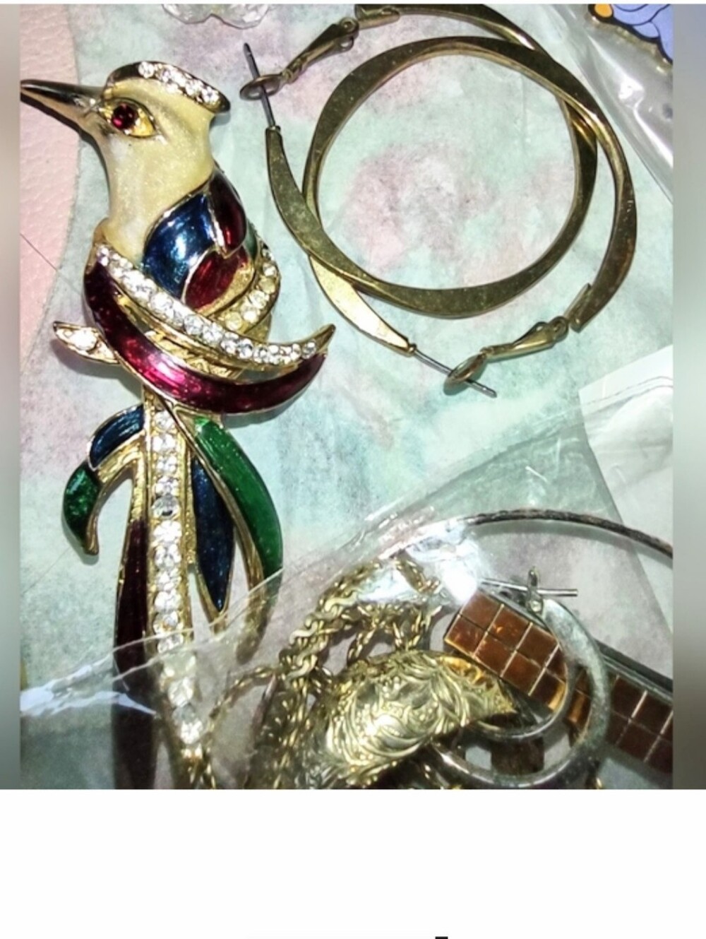 One lb Jewelry Making Craft Lot Repairs & Ready-to-wear Vintage Enamel Treasures